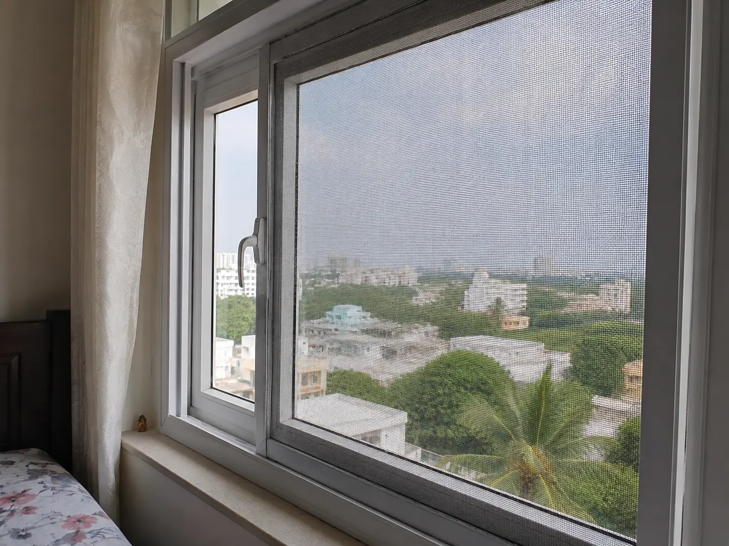 Mosquito net installed on window